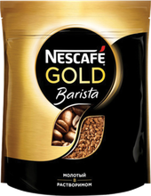 Кофе растворимый Nescafe Gold Barista с молотым кофе, пакет 120 г