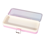 Пенал 2 отделения Alingar, пластик, блеск, 75 х 215 мм "Mermaid", розовый (русалочка)