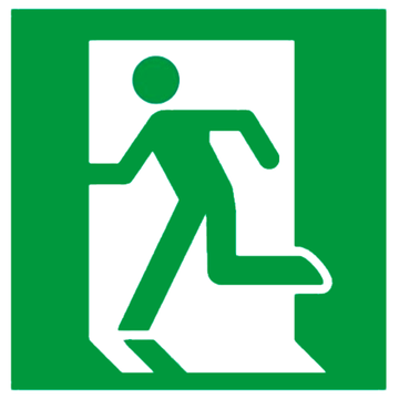 Е01-01 "Выход здесь (Левосторонний)"