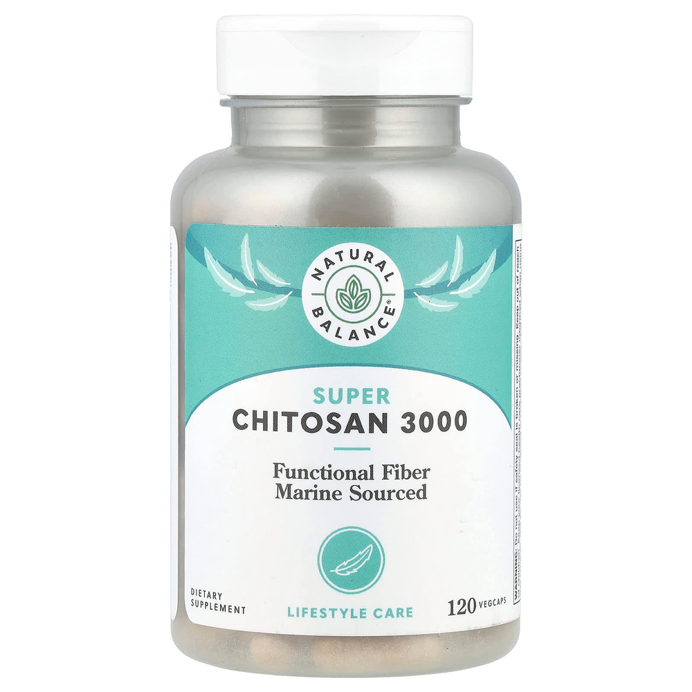Natural Balance, супер хитозан, 3000, 120 растительных капсул (750 мг в 1 капсуле)