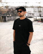 Футболка свободного кроя, черный, размер XXL