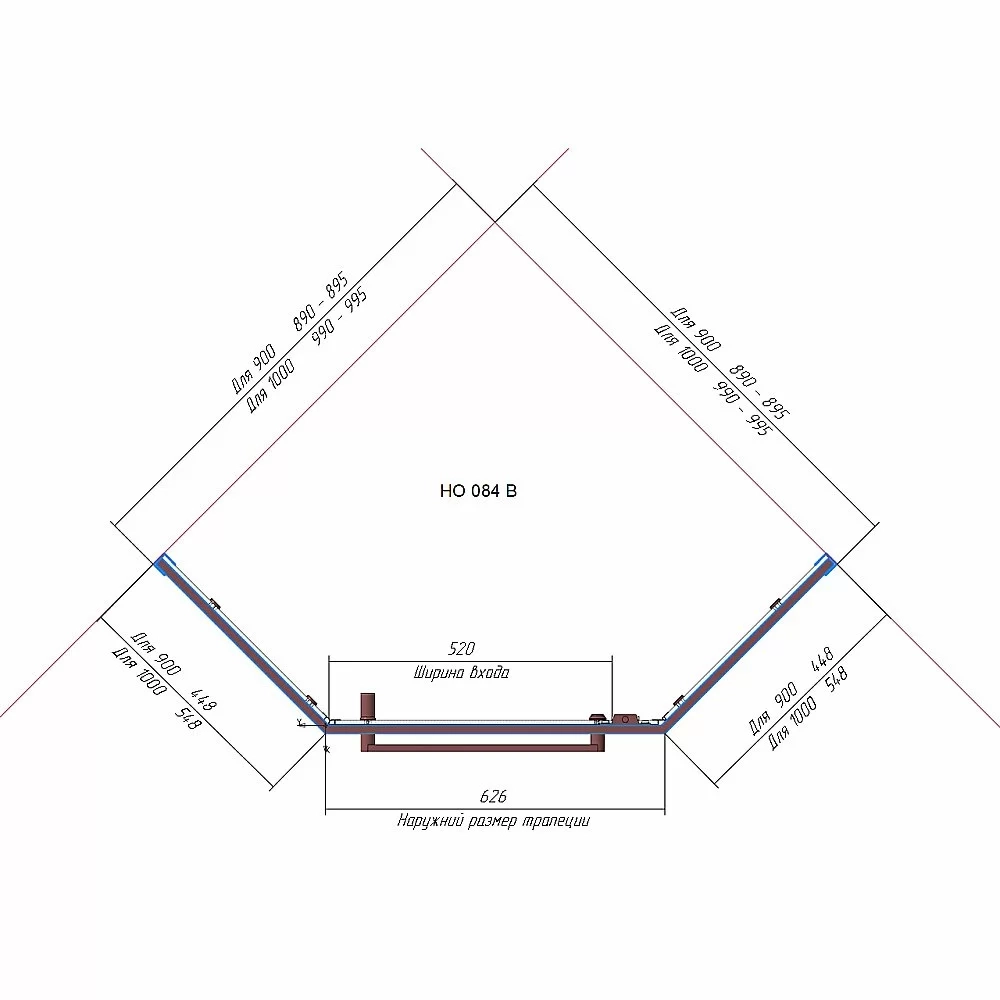 Душевой уголок RGW Hotel HO-084B 100x100 350608400-24 стекло матовое/профиль черный