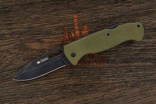 Нож складной Kizlyar Supreme Ute, клинок 85мм, сталь 440C, рукоять G10 зелёный