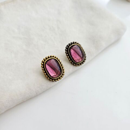 Серьги YSL с лиловым кабошоном