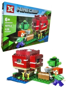 Конструктор Майнкрафт Грибной дом 128 дет,1075-2