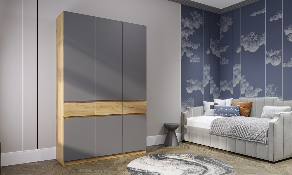 Шкаф 3-х ств. с ящиками Бостон