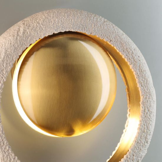 5443/1W HIGHTECH ODL_EX25 037 сатинированн.латунь/беж./металл/полирезин Настенный светильник 1*G9 LED*6W SATURN