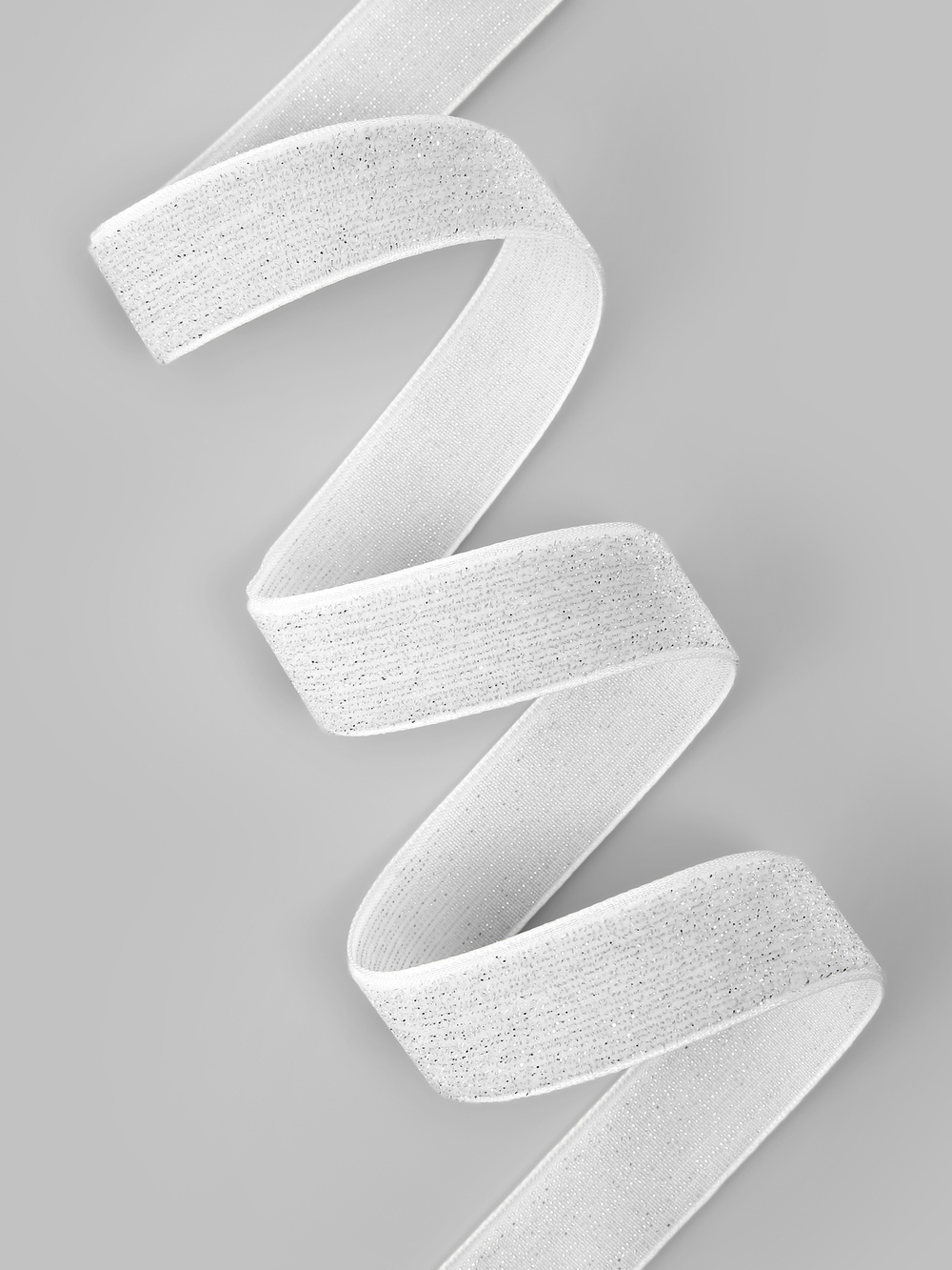 Лента бархатная 20мм,№01 белый серебряный люрекс АУ 9626554