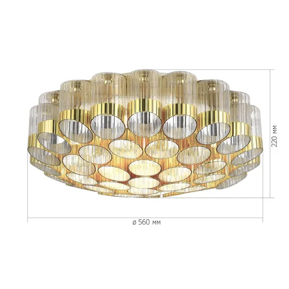 SL1662.302.19 Светильник потолочный ST-Luce Латунь/Латунь, Прозрачный E14 19*60W ACCORD