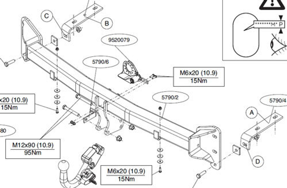 Фаркоп Brink (Thule) 579000 для Ford Explorer (2012 - 2016)(паспорт и сертификат в комплекте)(без электрики)