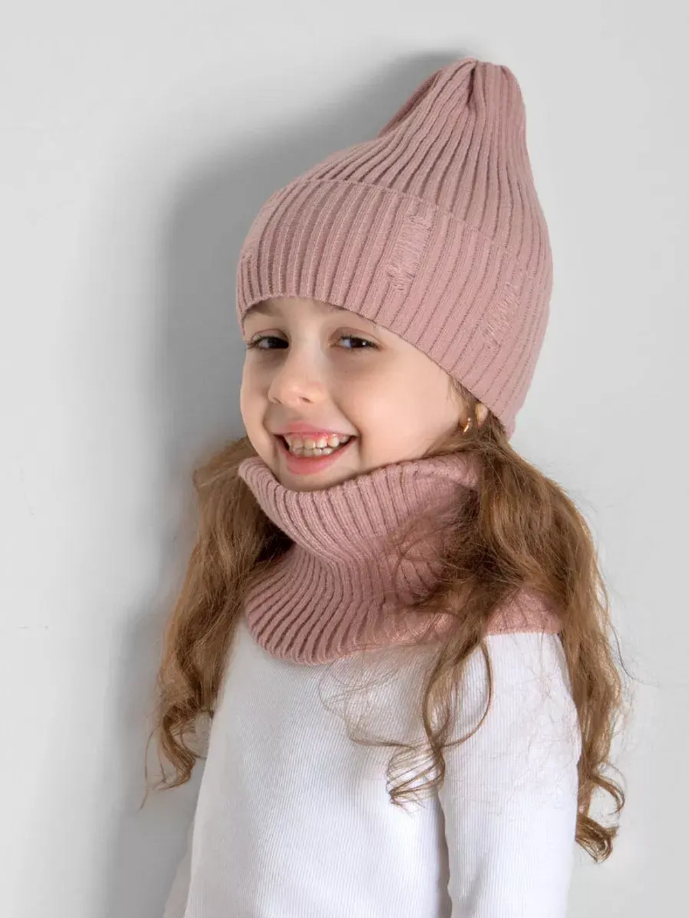 Шапка и снуд для девочки на осень