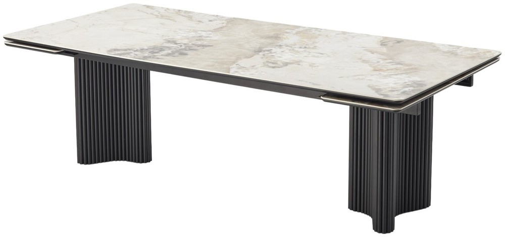 Стол АДАЖИО 240 (320) см PANDORA, керамика / Черный каркас М-City