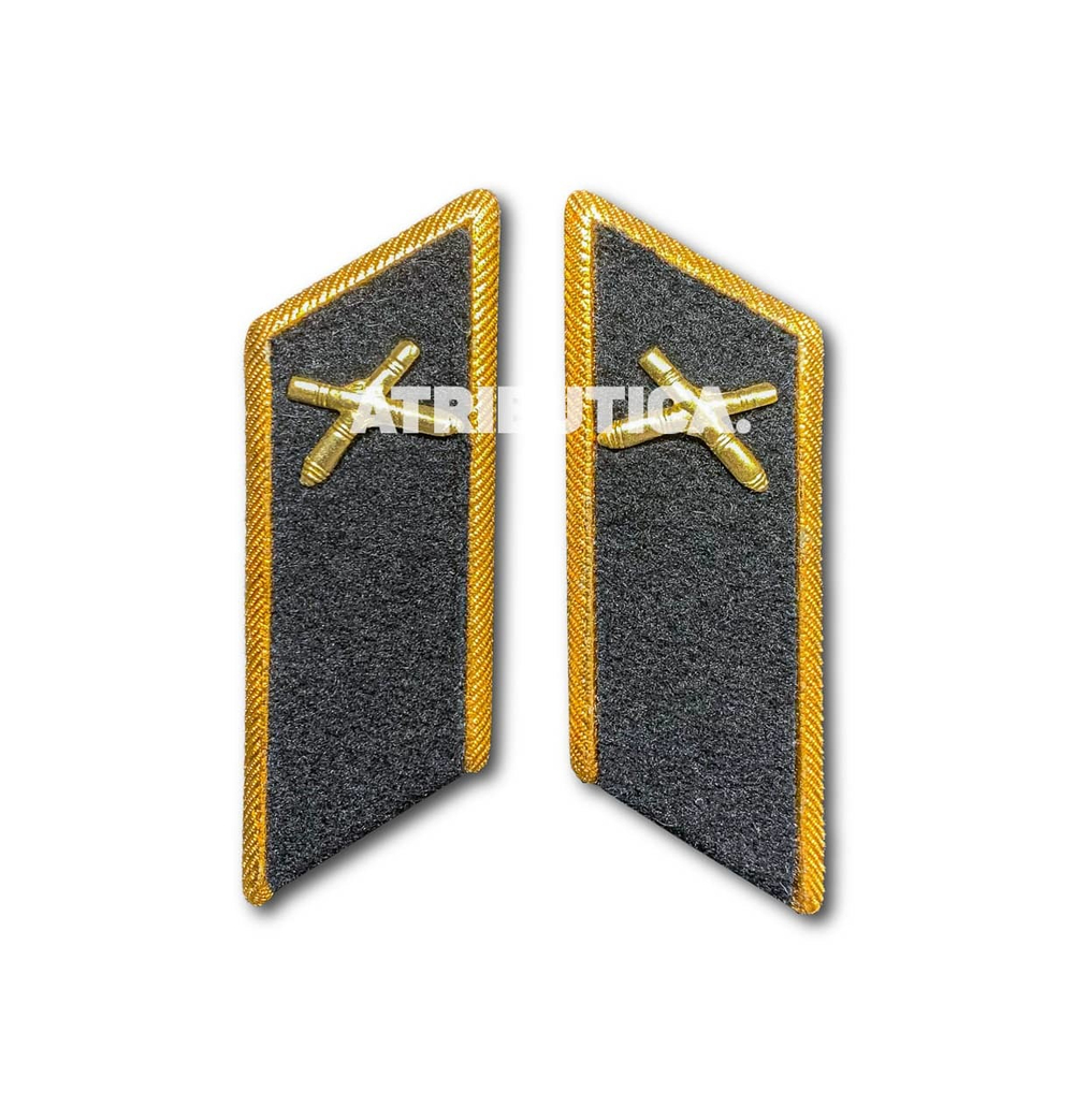 Петлицы Артиллерии СССР На Металлической Основе Черные | ATRIBUTICASTORE.RU