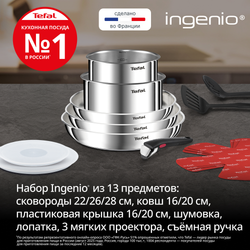 Набор посуды со съемной ручкой 13 предметов Tefal Ingenio Emotion L896SD04