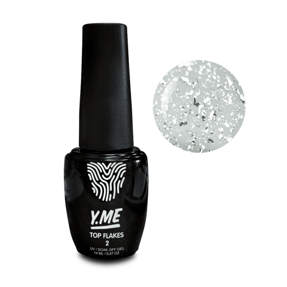 02 Top Flakes (глянцевый ,серебряные хлопья), Y.me