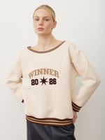 СВИТШОТ НА ОДНО ПЛЕЧО «WINNER» КРЕМ-БРЮЛЕ