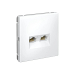ARTGALLERY РОЗЕТКА двойная компьютерная RJ45+RJ45, кат.6А, механизм, БЕЛЫЙ