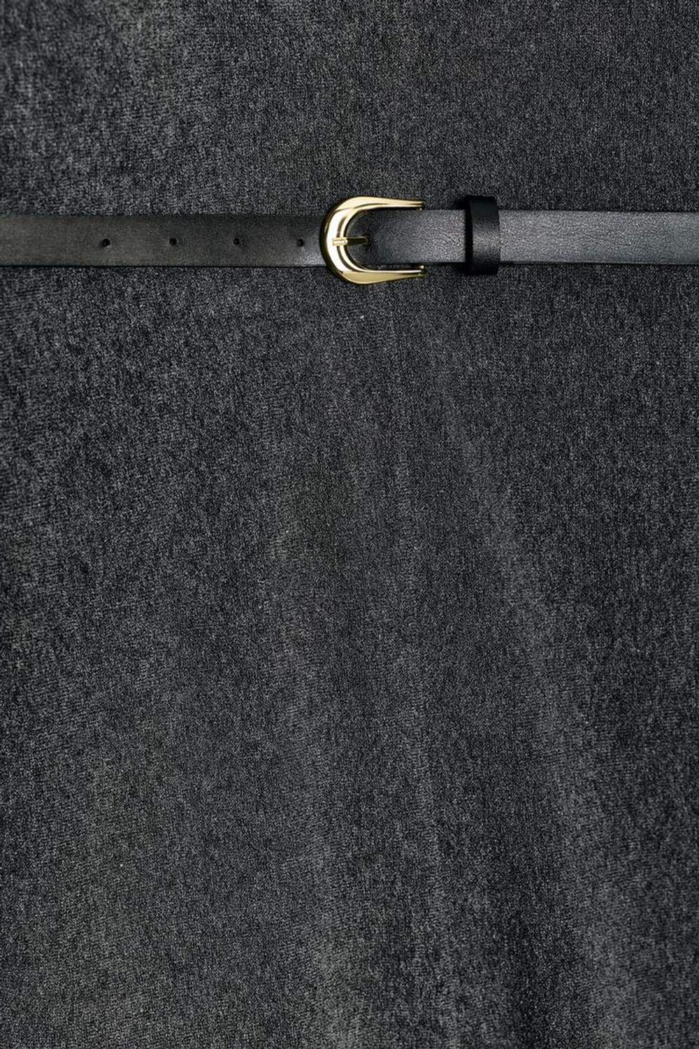 ZARA ПЛАТЬЕ ИЗ МЯГКОЙ ТКАНИ С РЕМНЕМ, АНТРАЦИТОВО-СЕРЫЙ