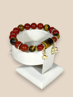 Браслет для Львов, сердолик и тигровый глаз