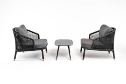 "Верона" лаунж-зона 5-местная плетеная из роупа (веревки), каркас алюминиевый темно-серый, роуп темно-серый