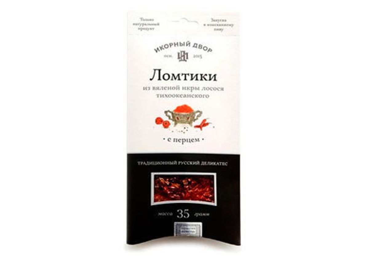 Ломтики из вяленой икры лосося тихоокеанского с перцем, 35г