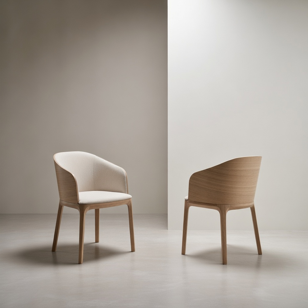 Дизайнерский стул MAKK с подлокотниками cream