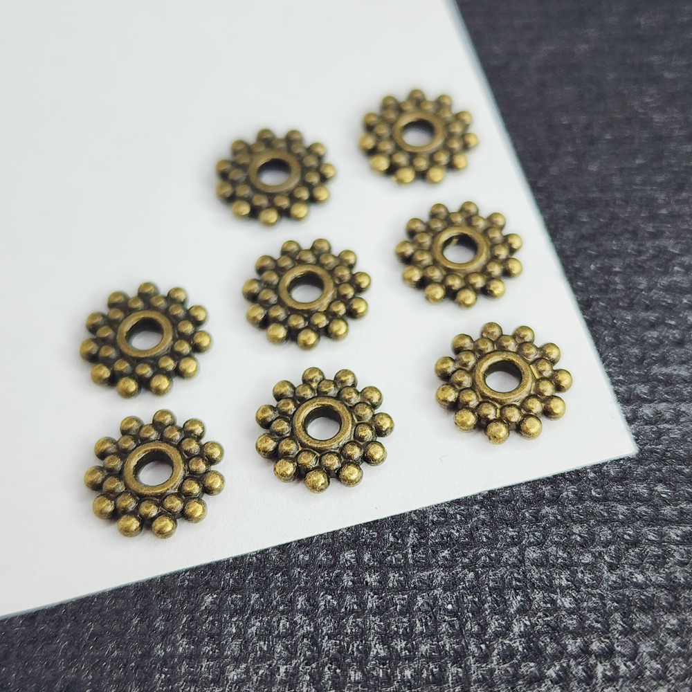Разделитель для бусин, ювелирный сплав, 9×1.2 мм