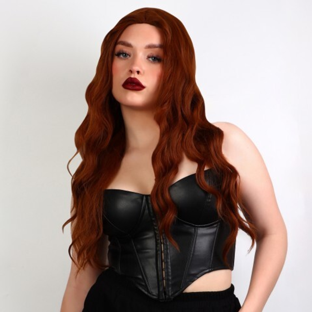 Парик искусственный, имитация кожи, 60 см, 160 гр, цвет рыжий