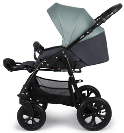 Детская коляска Indigo Charlotte Sity 3 в 1 с автокреслом Avionaut Cosmo Cs 02 т.серый+шалфей