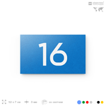 Табличка с номером 16 на дверь квартиры, для офиса, кабинета, аудитории, склада, голубая 120х70 мм, Айдентика Технолоджи