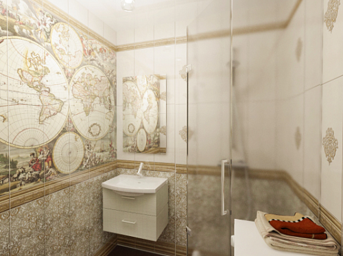 Панель ПВХ фотопечать 3D Panda Вокруг света 2700х250 мм