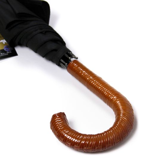 Мужской зонт трость Три Слона Черный - Однотонный Автомат 1700