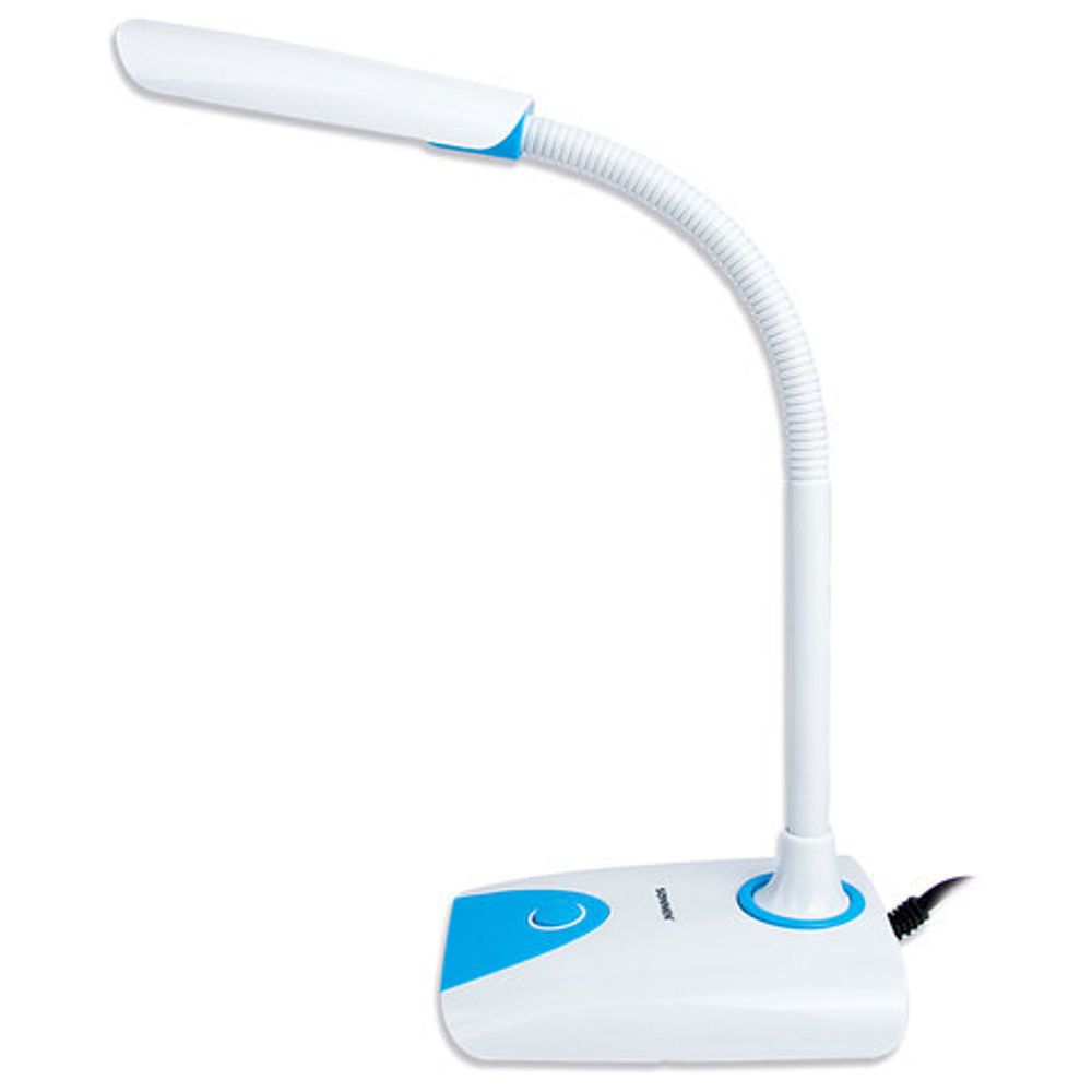 Настольная лампа-светильник SONNEN OU-146, на подставке, светодиодная, 4 Вт, белый/синий, 236671