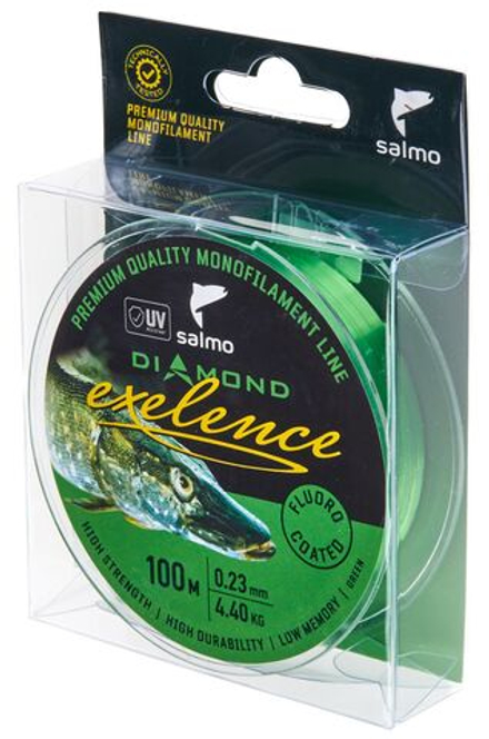 Леска монофильная Salmo Diamond EXELENCE FLUORO COATED Green 100/023