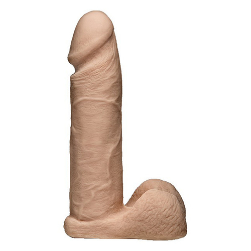 Ультрареалистичная насадка-фаллоимитатор 21см с мошонкой для страпон-систем Doc Johnson Vac-U-Lock UltraSkyn Cock Vanilla 1015-22-BX