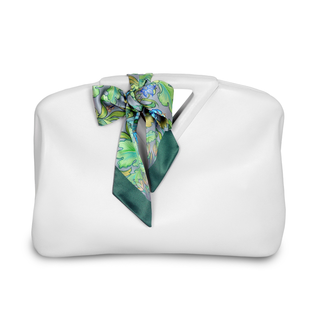 Шелковый твилли шарф Mollen Рассвет светло-серый