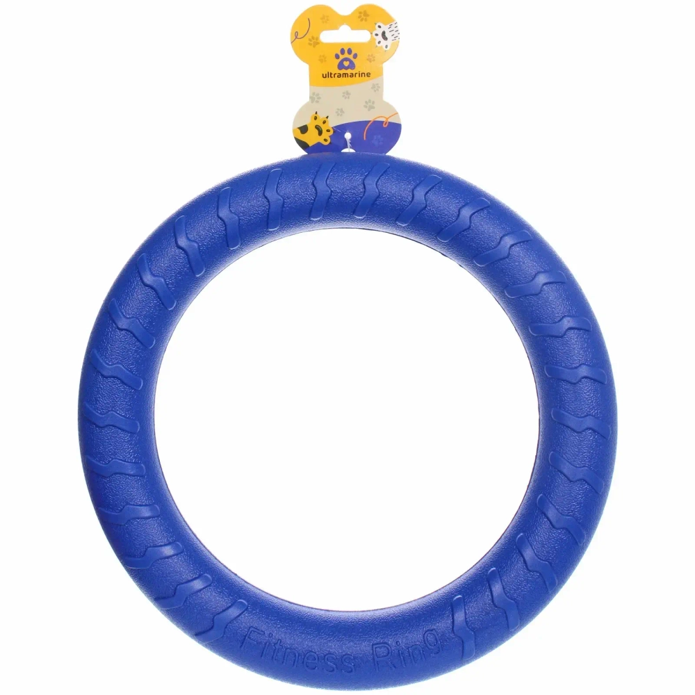 Кольцо - пуллер для собак средних и крупных пород «ЛЮБИМЫЙ БРО», цвет синий, d - 29см (подвес)