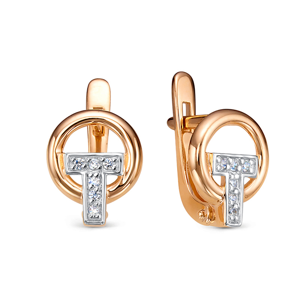 Серьги из золота 585 пробы с Фианитами