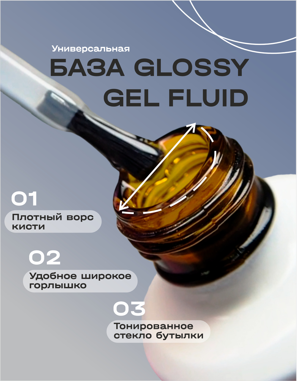 BSG Базовый гель Glossy Gel Fluid прозрачный, универсальный (20 мл)