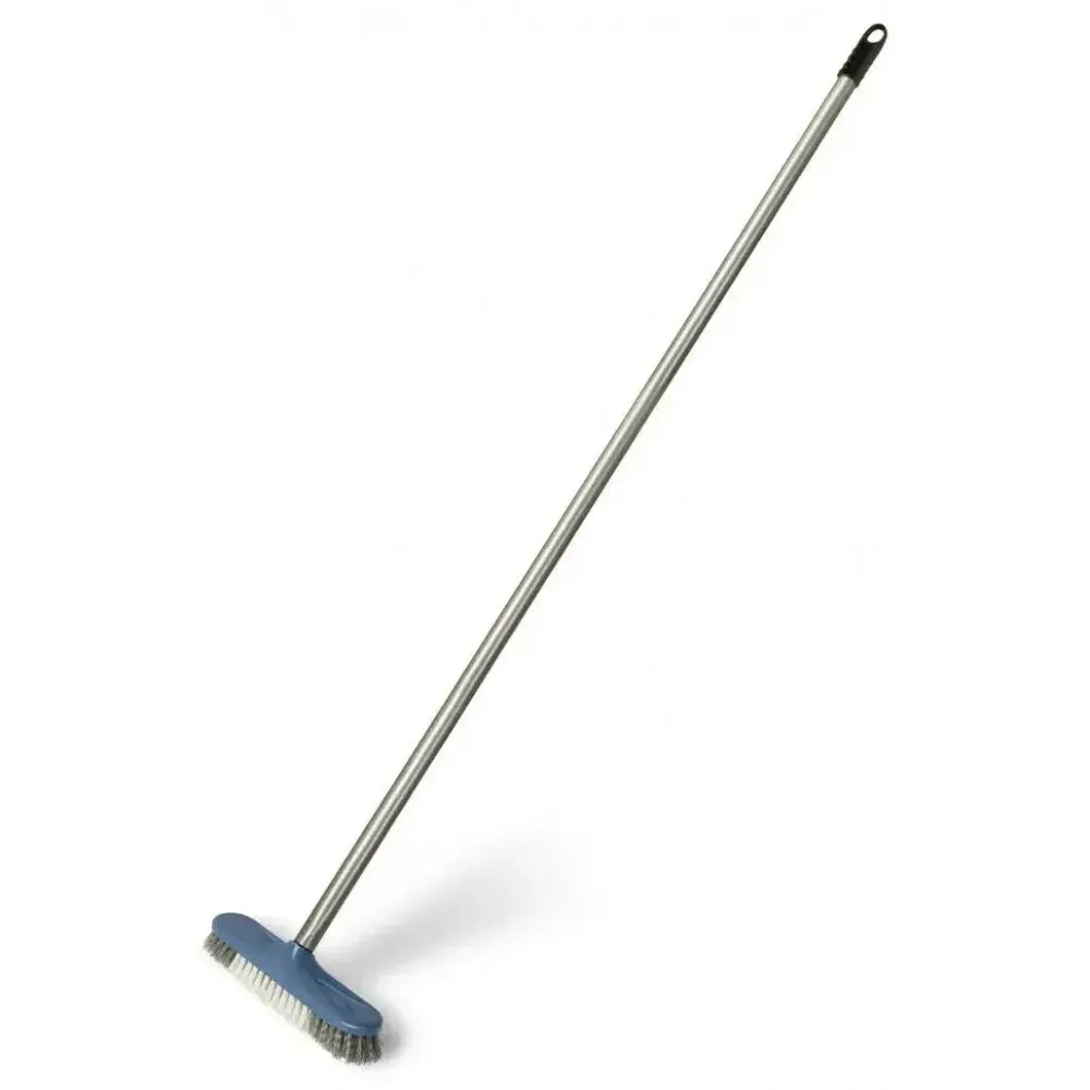 Щетка-скраббер для чистки пола Фанго с черенком синяя
