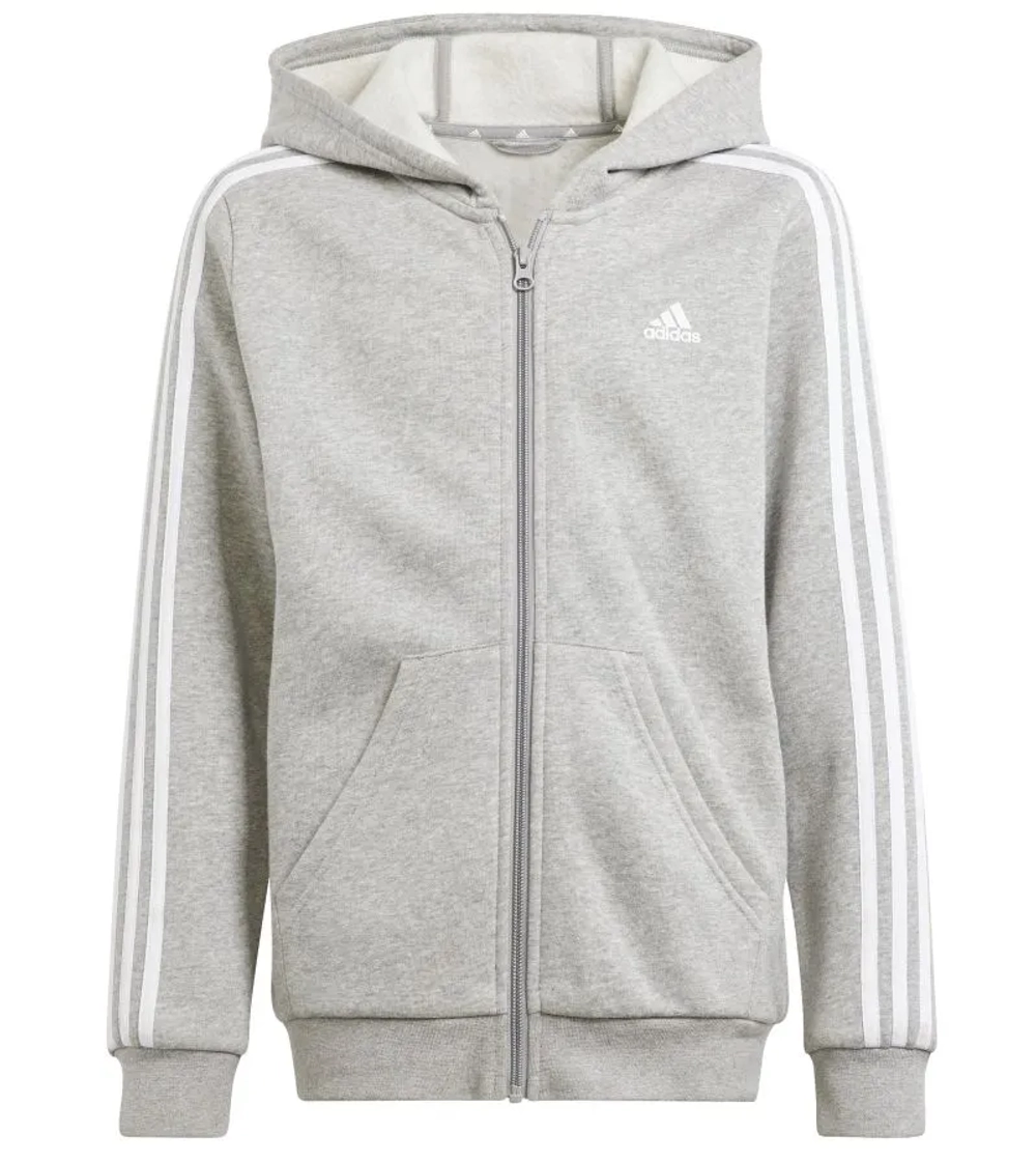 Детская теннисная толстовка Adidas Kids 3 Stripes Full-Zip - grey
