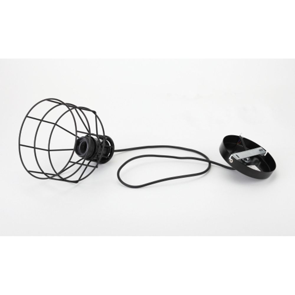 Светильник подвесной (подвес) ЭРА PL9 BK металл, E27, max 60W, высота плафона 230мм, подвеса 800мм, черный