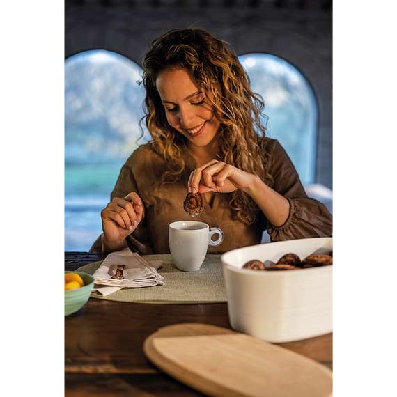 Хлебница с бамбуковой крышкой tierra, 31,5х16,4х12,9 см, молочная