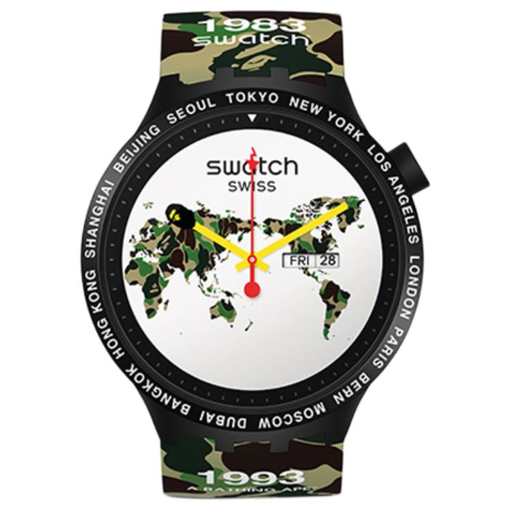SWATCH Unisex Bape 47mm White Watch SO27Z700