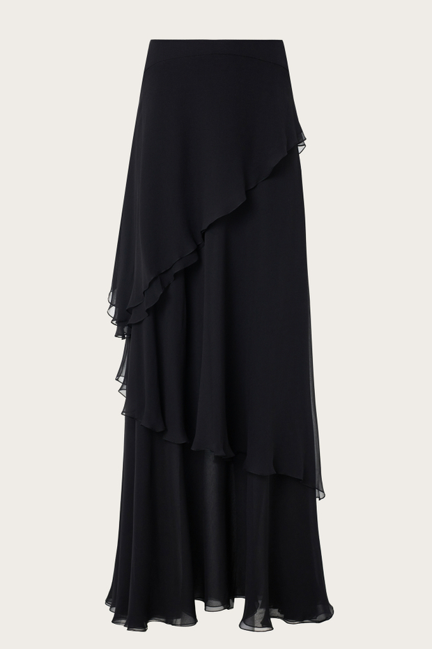 ЮБКА ИЗ ЧЕРНОГО ШЕЛКА