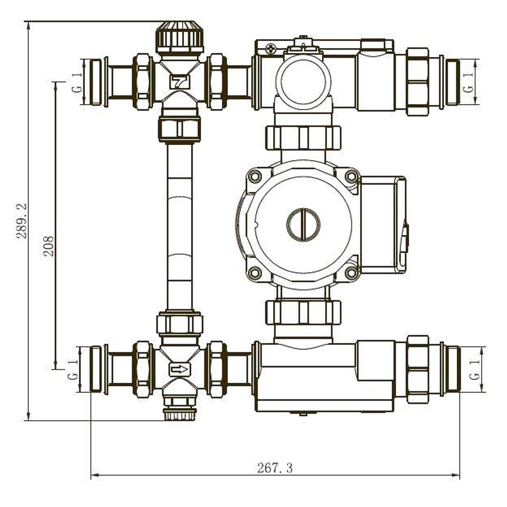Насосно-смесительный узел без насоса JH-1039 ZEISSLER