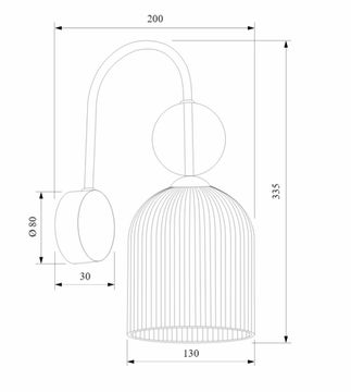 Настенный светильник 1*E14 a071828 11140 черный/янтарный Sophia Cognac TK Lighting