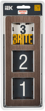 BRITE Рамка 3-местная РУ-3-1-Бр металл коричневый RE AL IEK