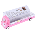 Пенал металлический машина 2 отделения Alingar, таблица умножения, 50 х 190 мм, "Love cat", бело/розовый (котятки)