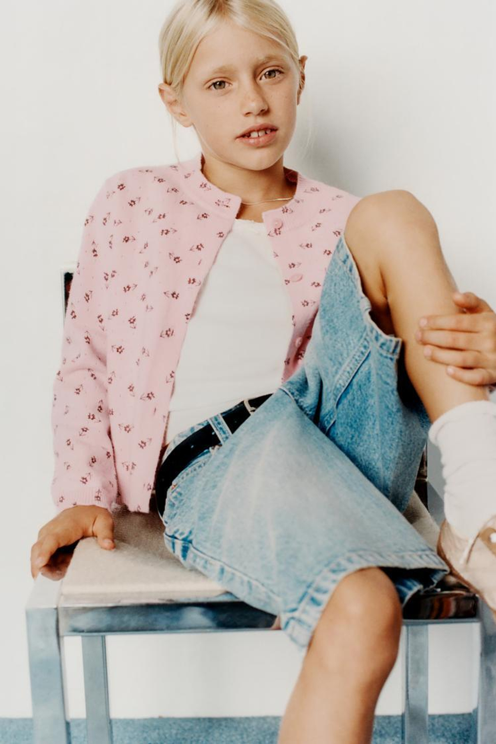 ZARA КАРДИГАН С ЦВЕТОЧНЫМ ПРИНТОМ, СВЕТЛО-РОЗОВЫЙ